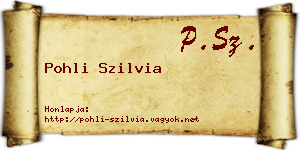 Pohli Szilvia névjegykártya